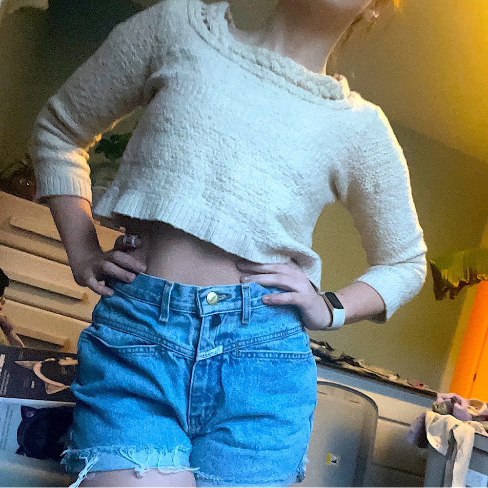 Moth: Cropped Button Back Sweater - image 1